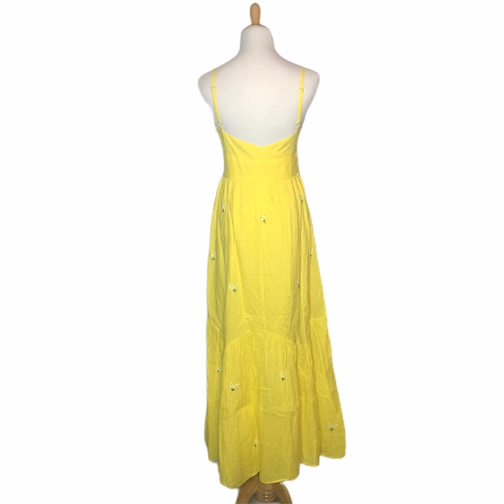FINAL DAY Last Chance NWT Banjanan Swiss Dot Sunflower Maxi Dress xs - Picture 4 of 8